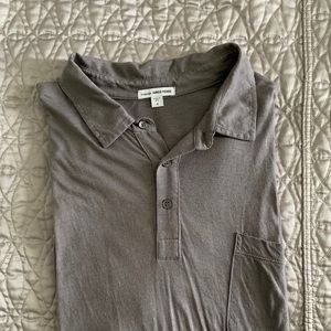 James Perse Cotton Cashmere Grey Polo